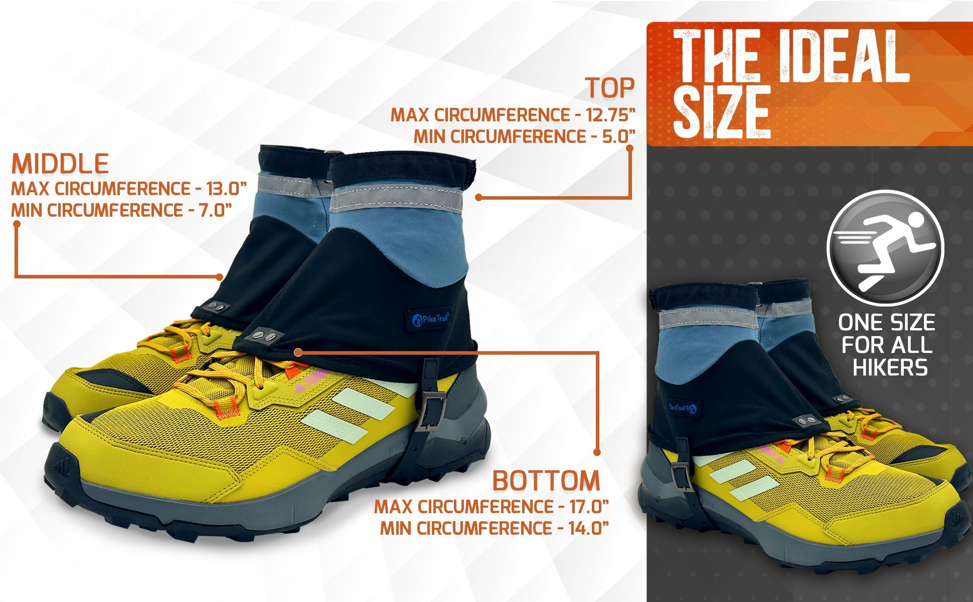 Pike Trail Low Cut Running Thru-Hiker Gaiters - OVERLANDERS Outfitter