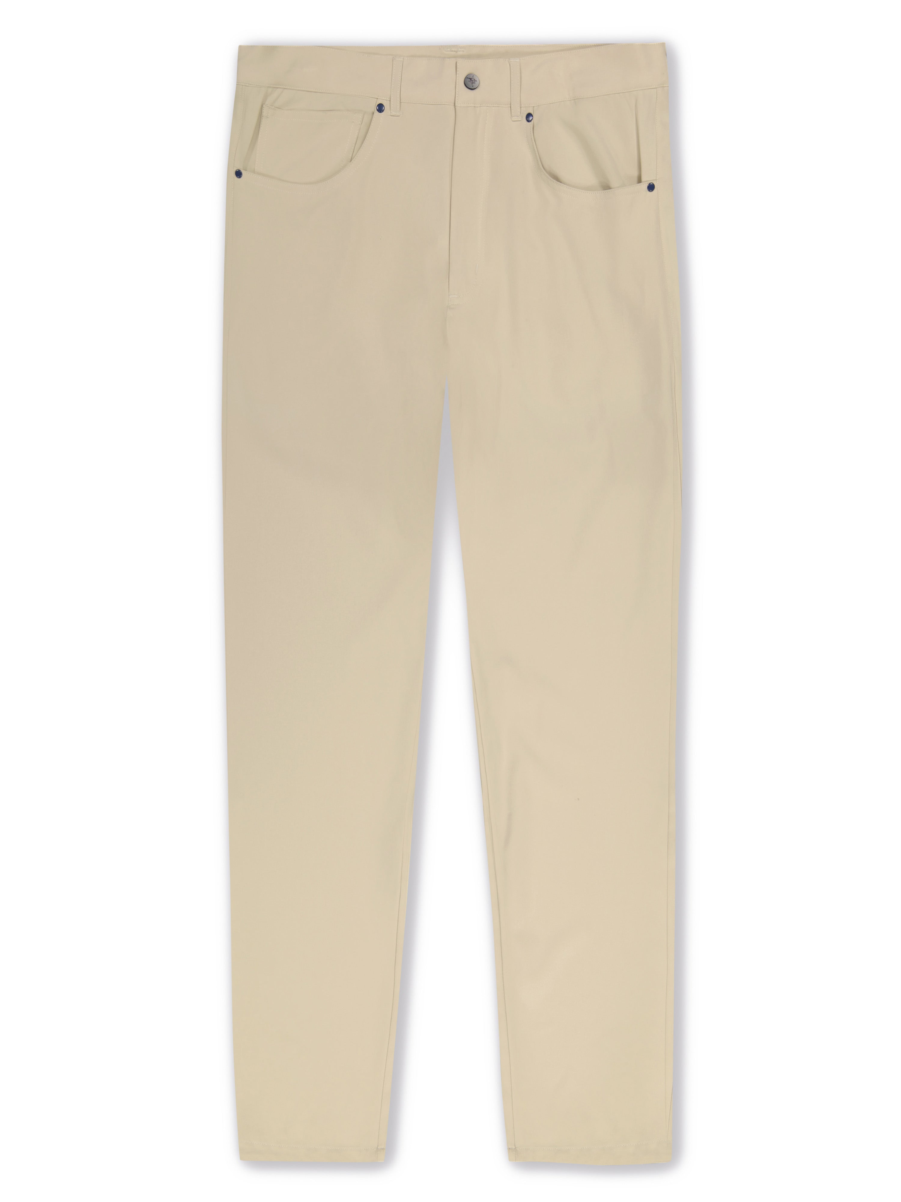Tan White Water Life Freeport Pants displayed on a hanger, showcasing casual, lightweight design and comfortable fit.
