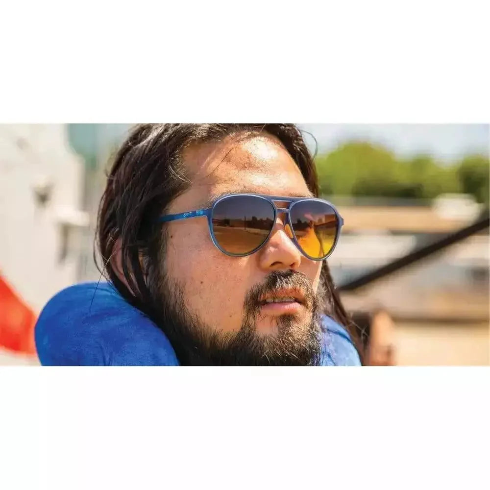 Rare Air Discs Mach G polarized sunglasses worn on face, stylish accessories for eye protection and fashion.