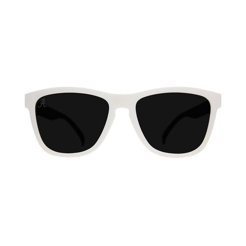 Rare Air Discs Roll Tide Ray Blockers Alabama sunglasses with polarized lenses, front view showing black frame and team logo.