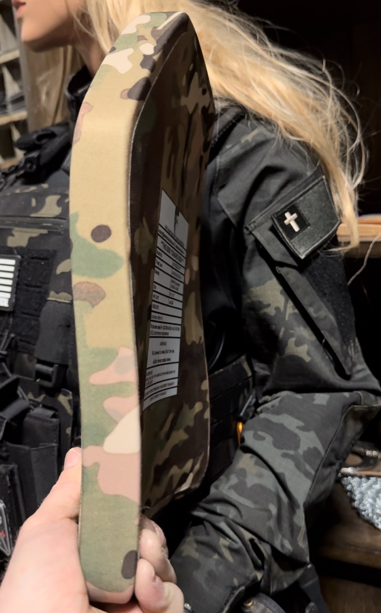 Redemption Tactical Double MULTI-CURVE 10x12 Level IV ballistic female multicurve plate for tactical vests, shown in a set or single.