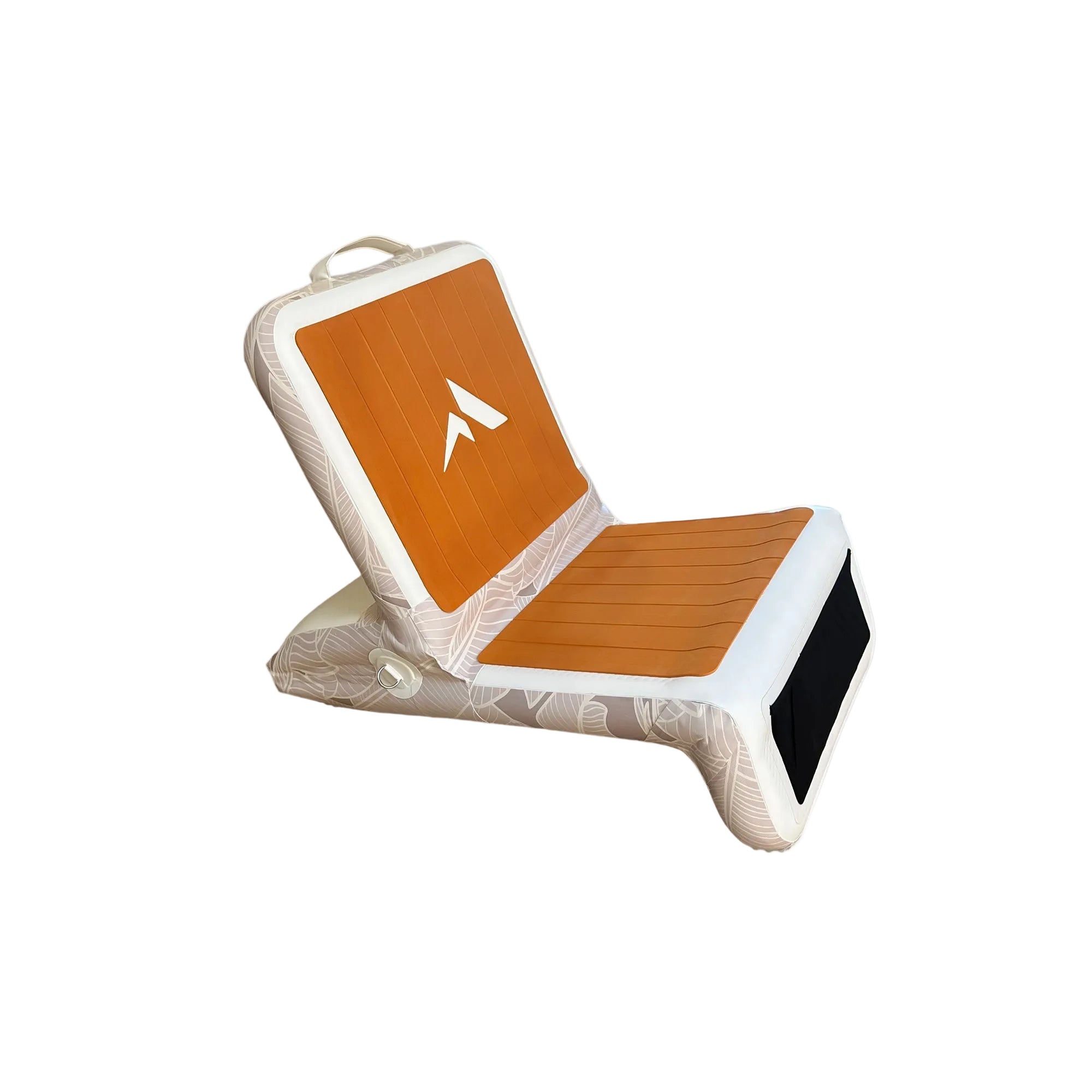 Further Customs inflatable skippers seat, angled view showcasing its durable design and comfortable seating for outdoor use.