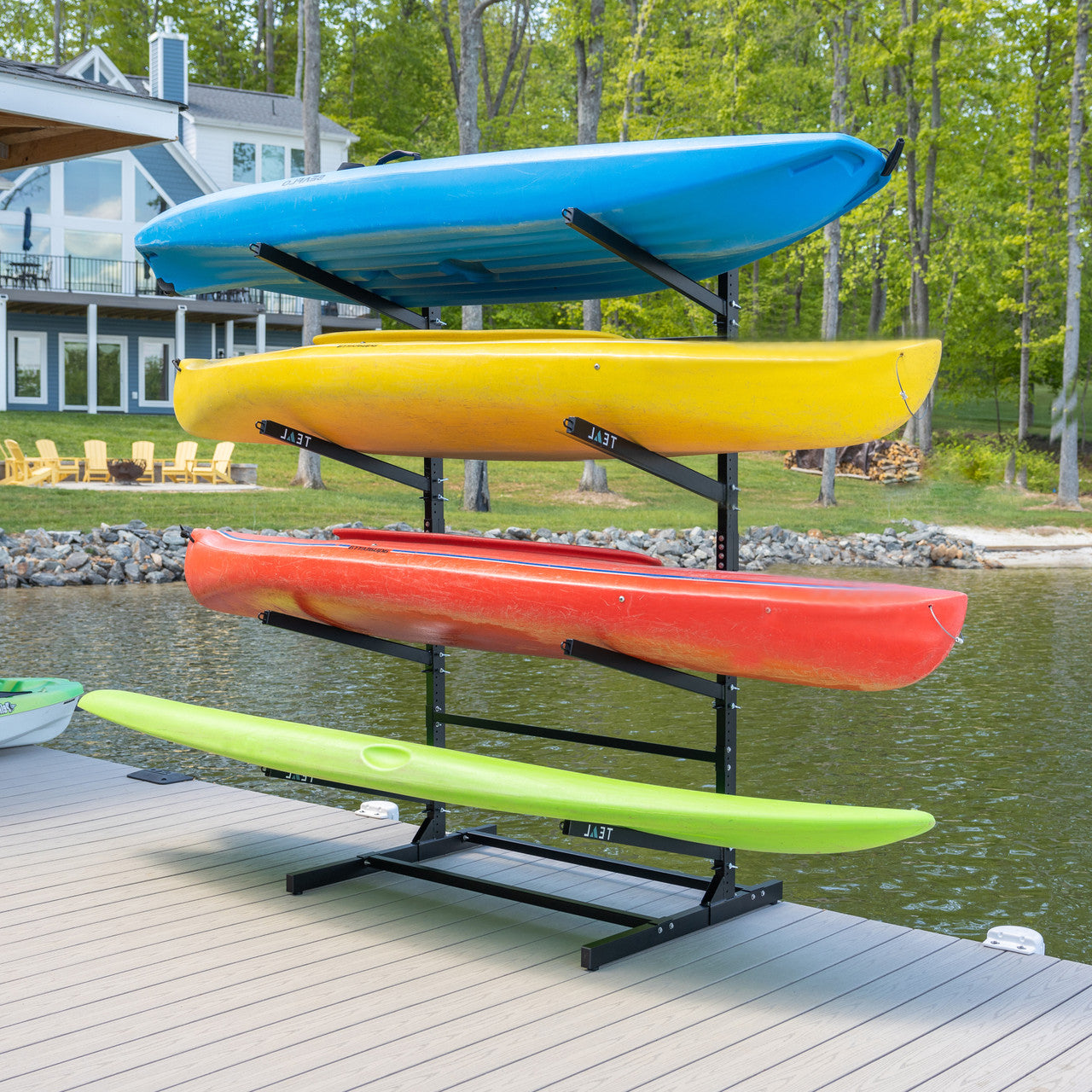 G-Watersport 4 Freestanding Kayak & Paddleboard Rack | Holds 4 Kayaks | Black - OVERLANDERS Outfitter