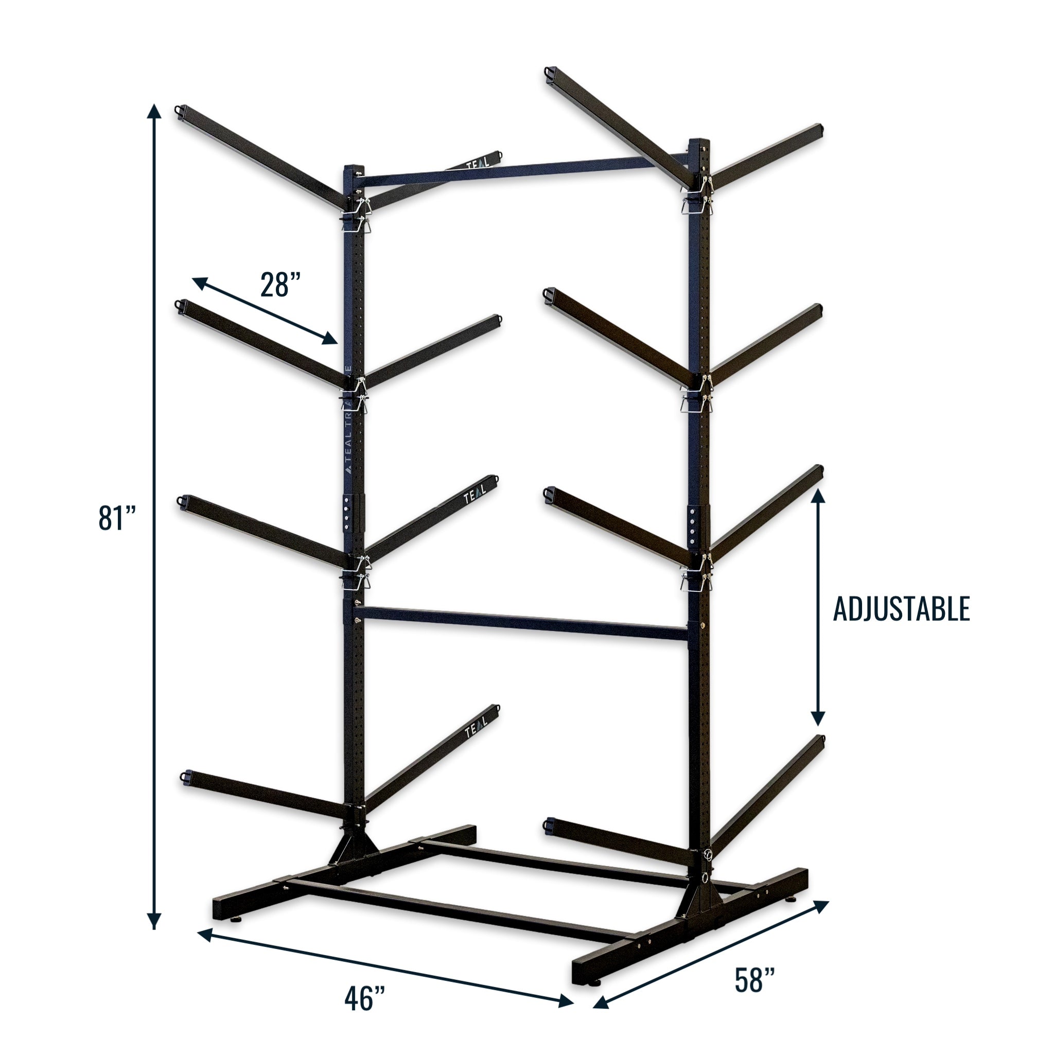 G-Watersport 8 Kayak & Canoe Rack | 8 Levels | Black - OVERLANDERS Outfitter