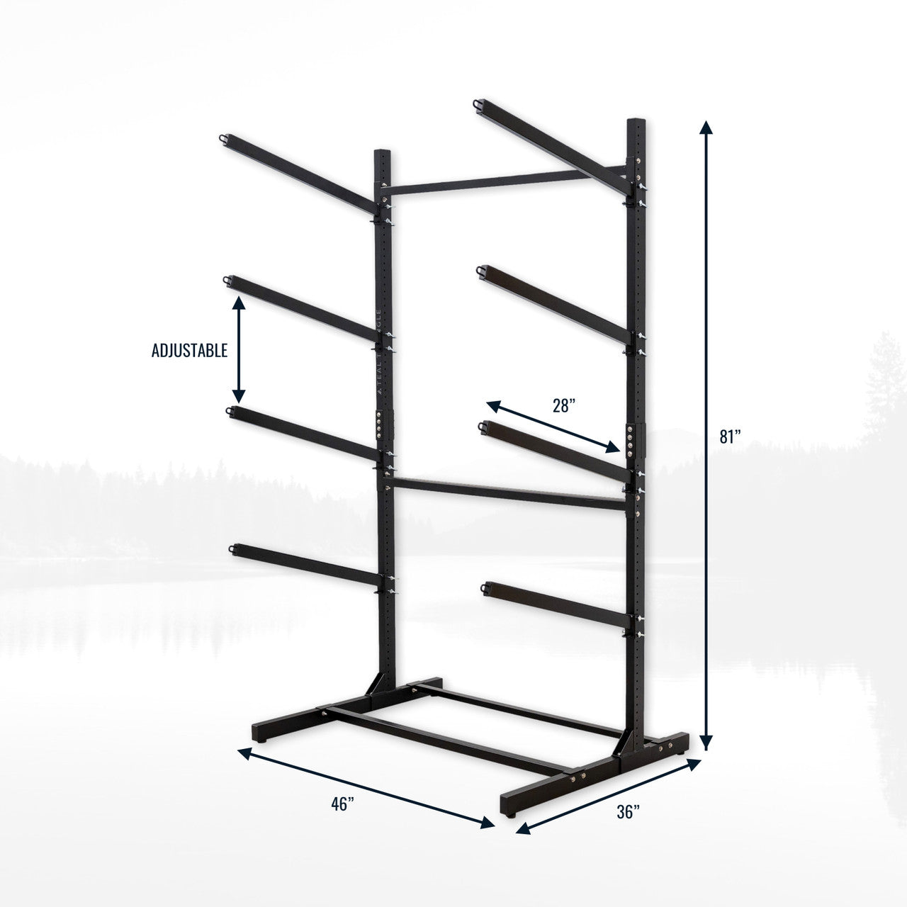 G-Watersport 4 Freestanding Kayak & Paddleboard Rack | Holds 4 Kayaks | Black - OVERLANDERS Outfitter
