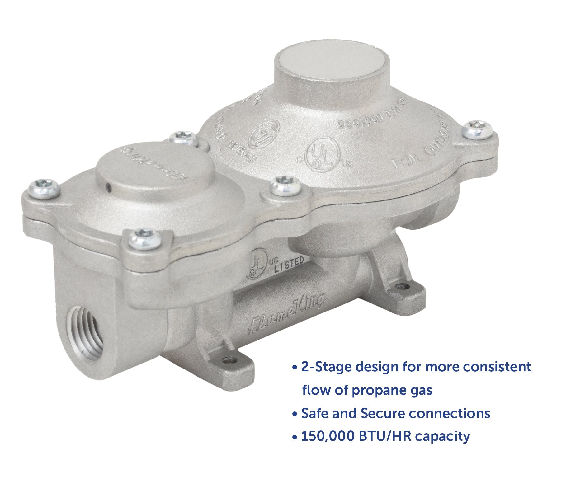 Flame King 2-Stage 150,000 BTU Propane LP Vertical Super Compact Regulator