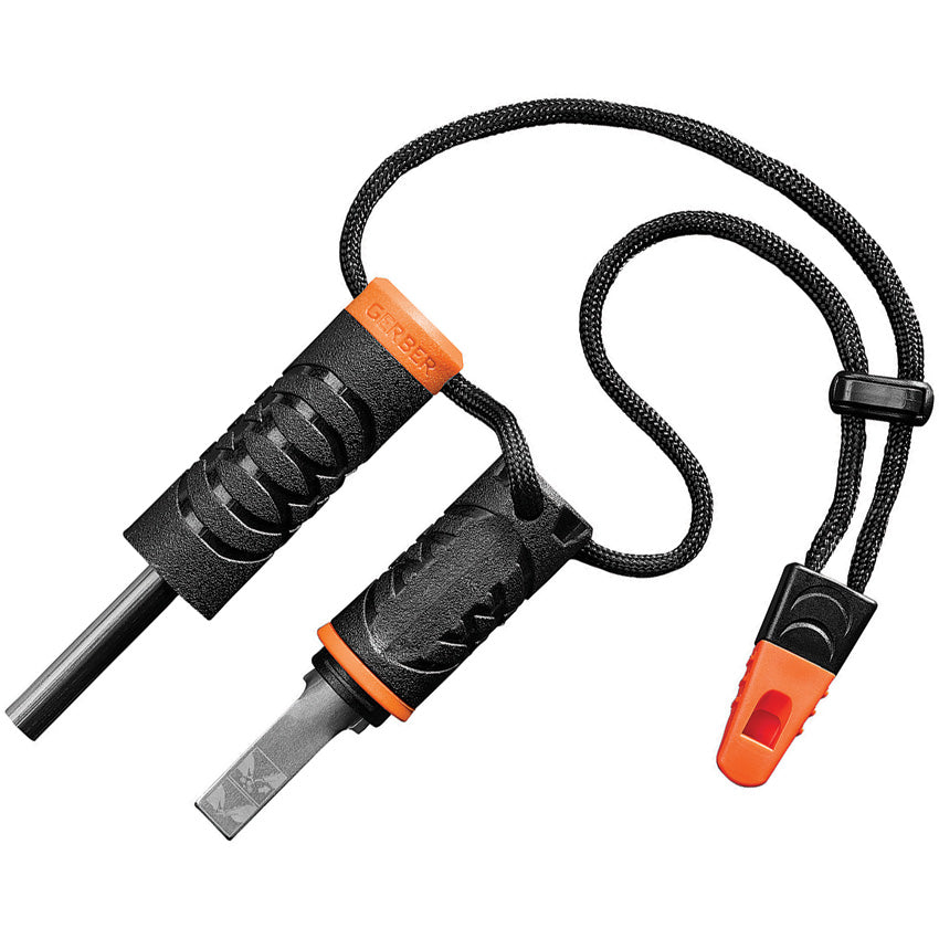 Gerber Firestarter tool with a durable design, featuring a striking mechanism and ergonomic handle for easy use.