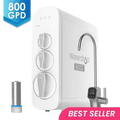 Green Vista Living Waterdrop G3P800 tankless RO system with UV sterilizing light, NSF/ANSI certified for clean, purified water.