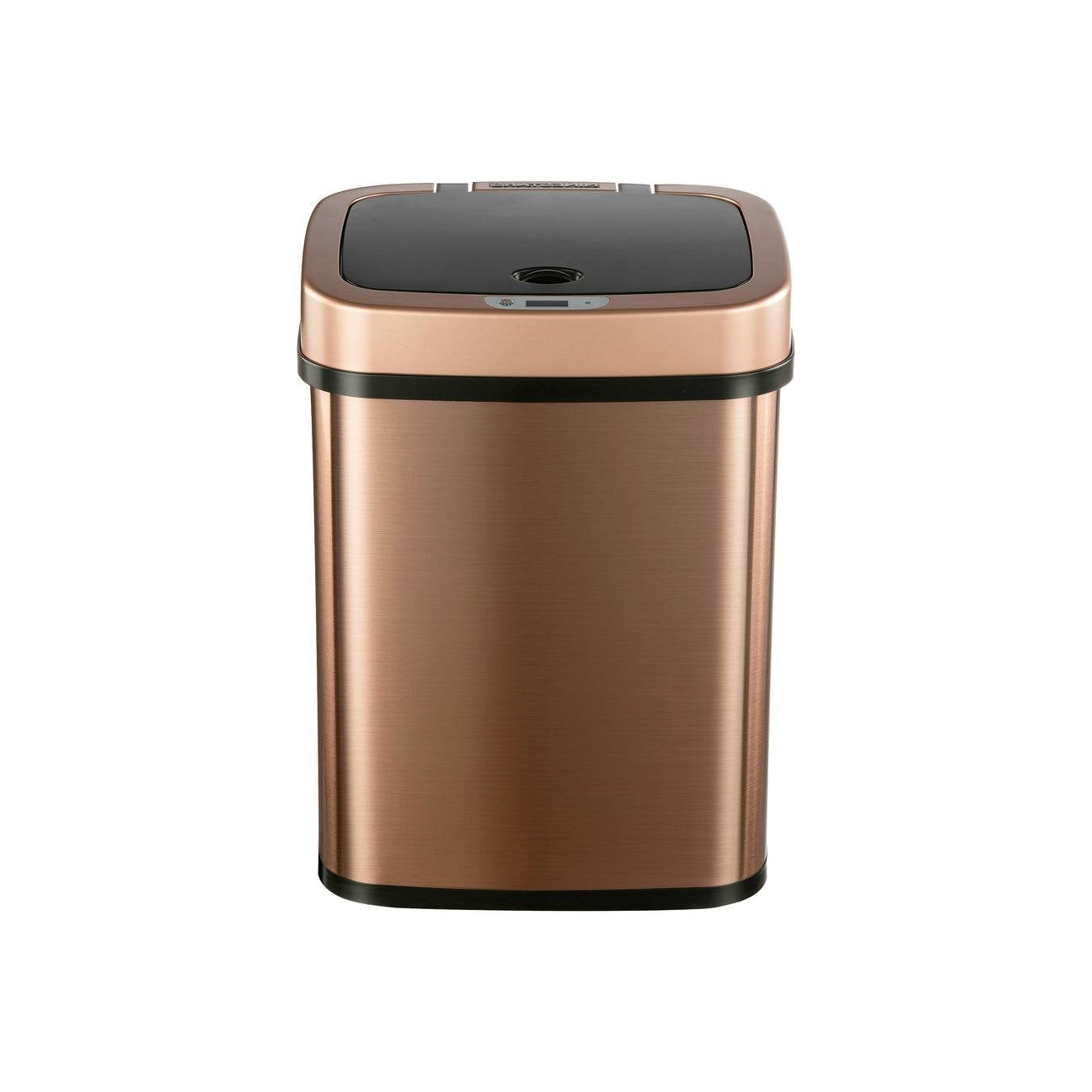 HomePacific 3-gallon stainless steel trash can with copper gold finish, motion sensor, touchless kitchen waste bin.