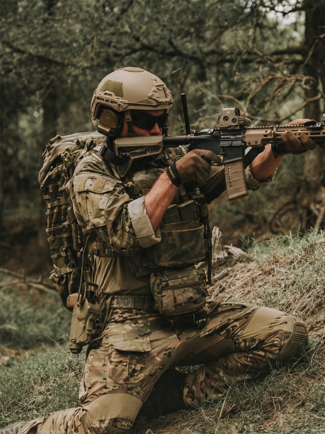 Hard Head Veterans ATE® GEN2 Ballistic Helmet NIJ IIIA high-cut tan helmet with secure straps and protective padding.