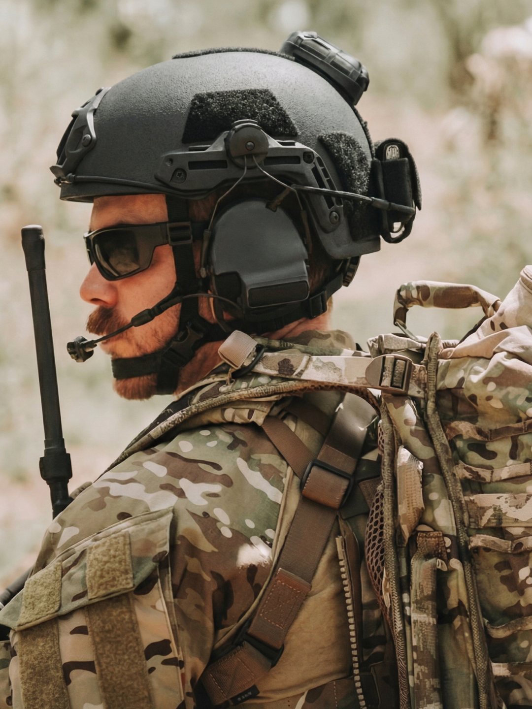 Hard Head Veterans ATE GEN2 NIJ IIIA ballistic helmet in black, high-cut design with secure straps and durable shell.