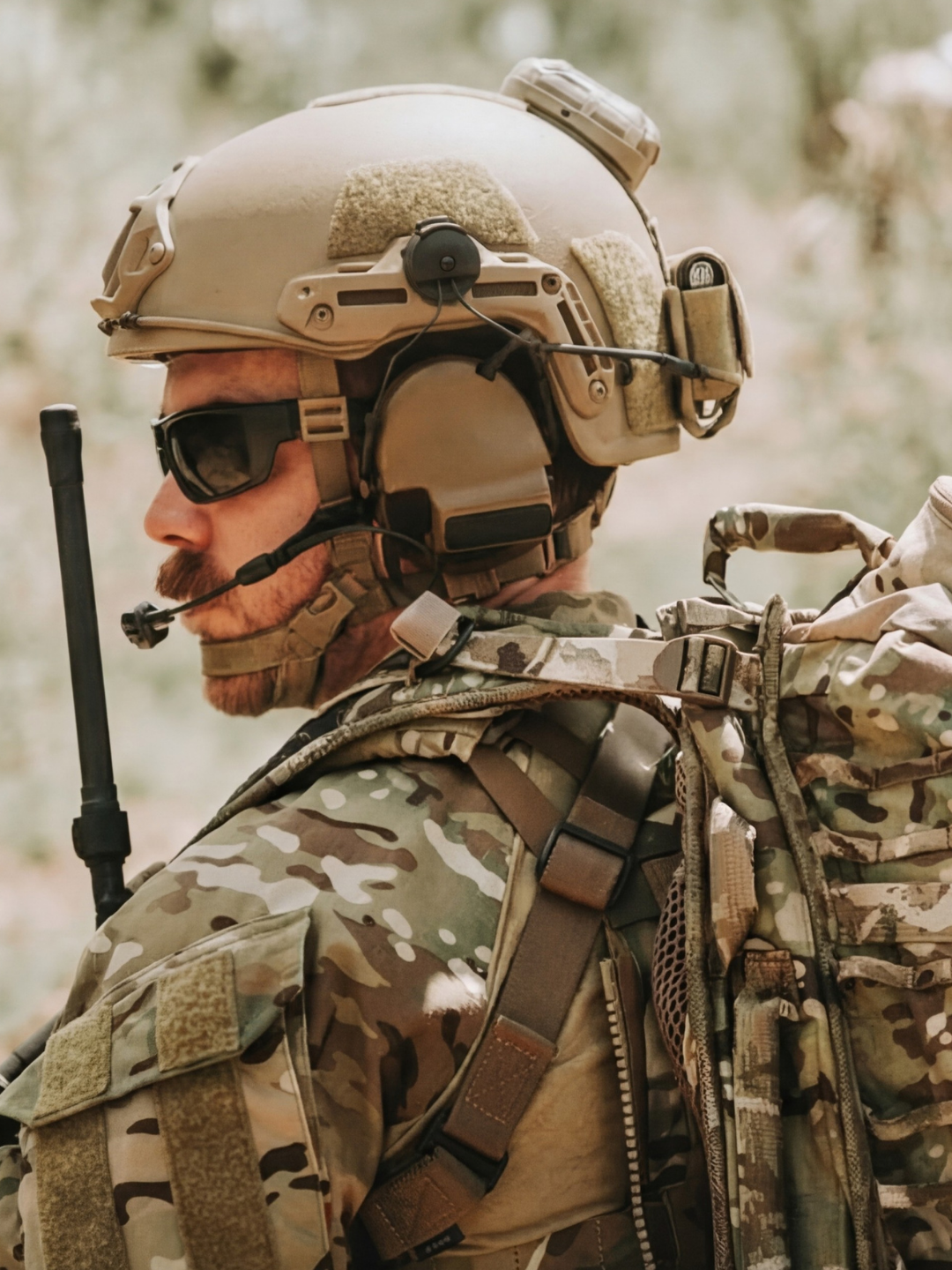 Hard Head Veterans ATE GEN2 NIJ IIIA ballistic helmet in tan with high-cut design and adjustable straps.