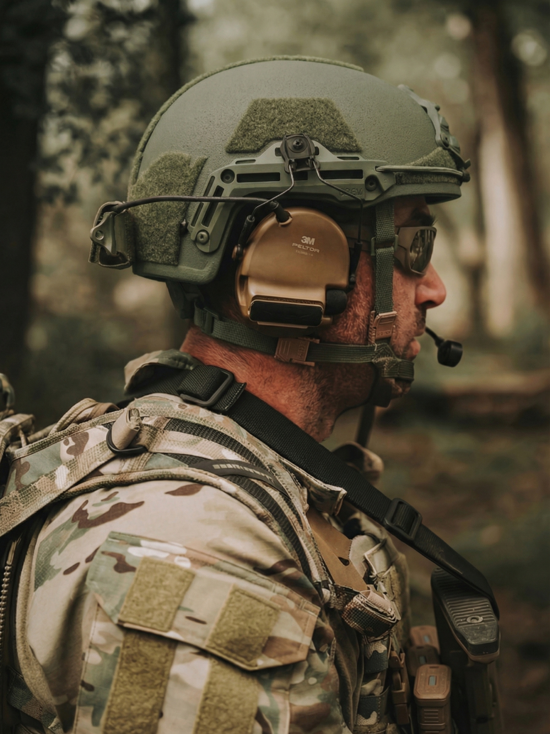 Hard Head Veterans ATE GEN2 ballistic helmet in OD green with NIJ IIIA protection and high-cut design.