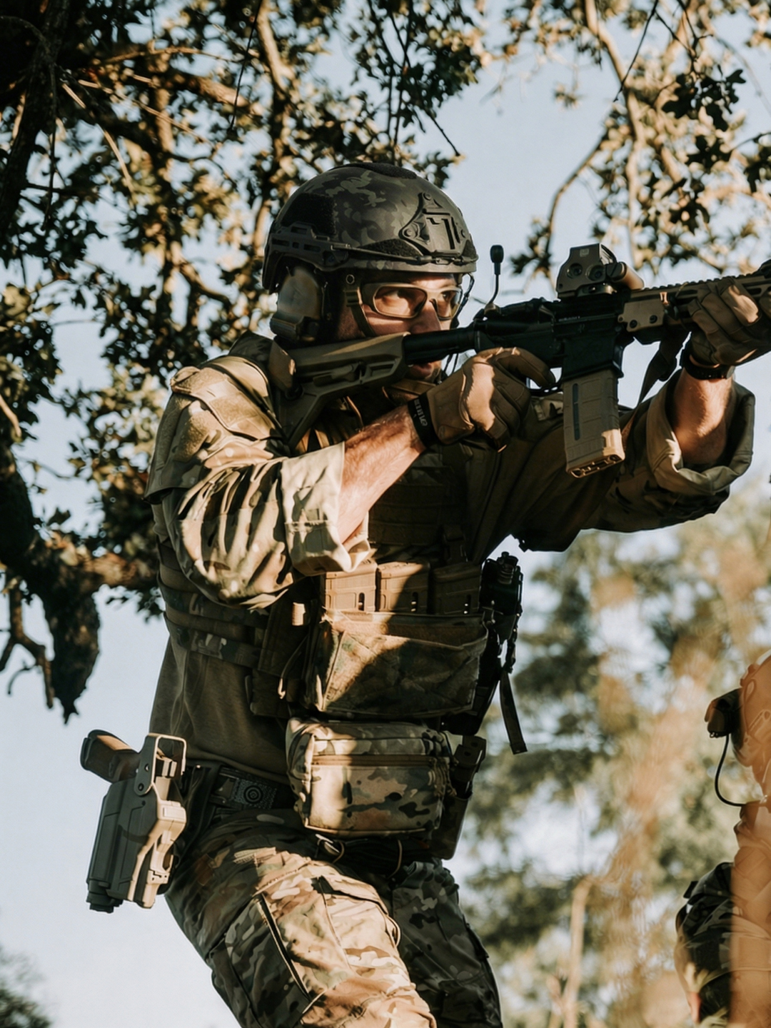 Black Multi-Cam ATE® GEN2 Ballistic Helmet by Hard Head Veterans, NIJ IIIA high-cut hard helmet designed for ballistic protection.