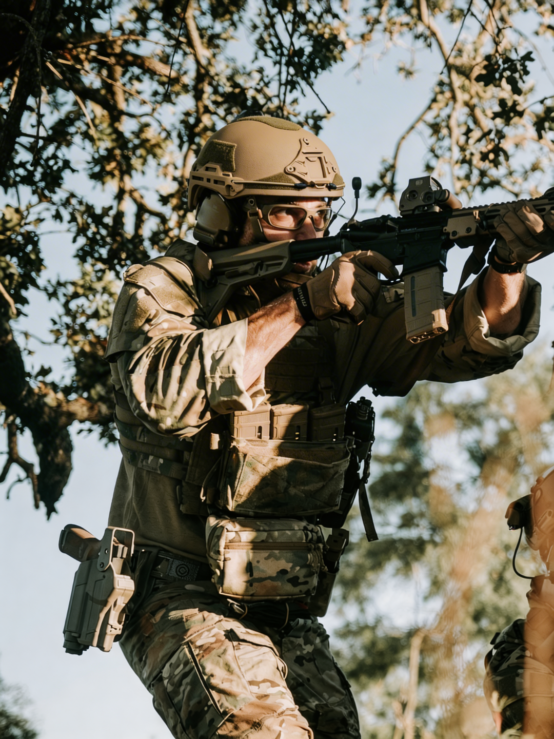 Hard Head Veterans ATE GEN2 ballistic helmet in tan, NIJ IIIA high-cut design, lightweight protective headgear for tactical use