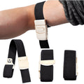 Hemostatic band for bleeding management, shown in packaging, designed to aid rapid blood clotting and wound control.