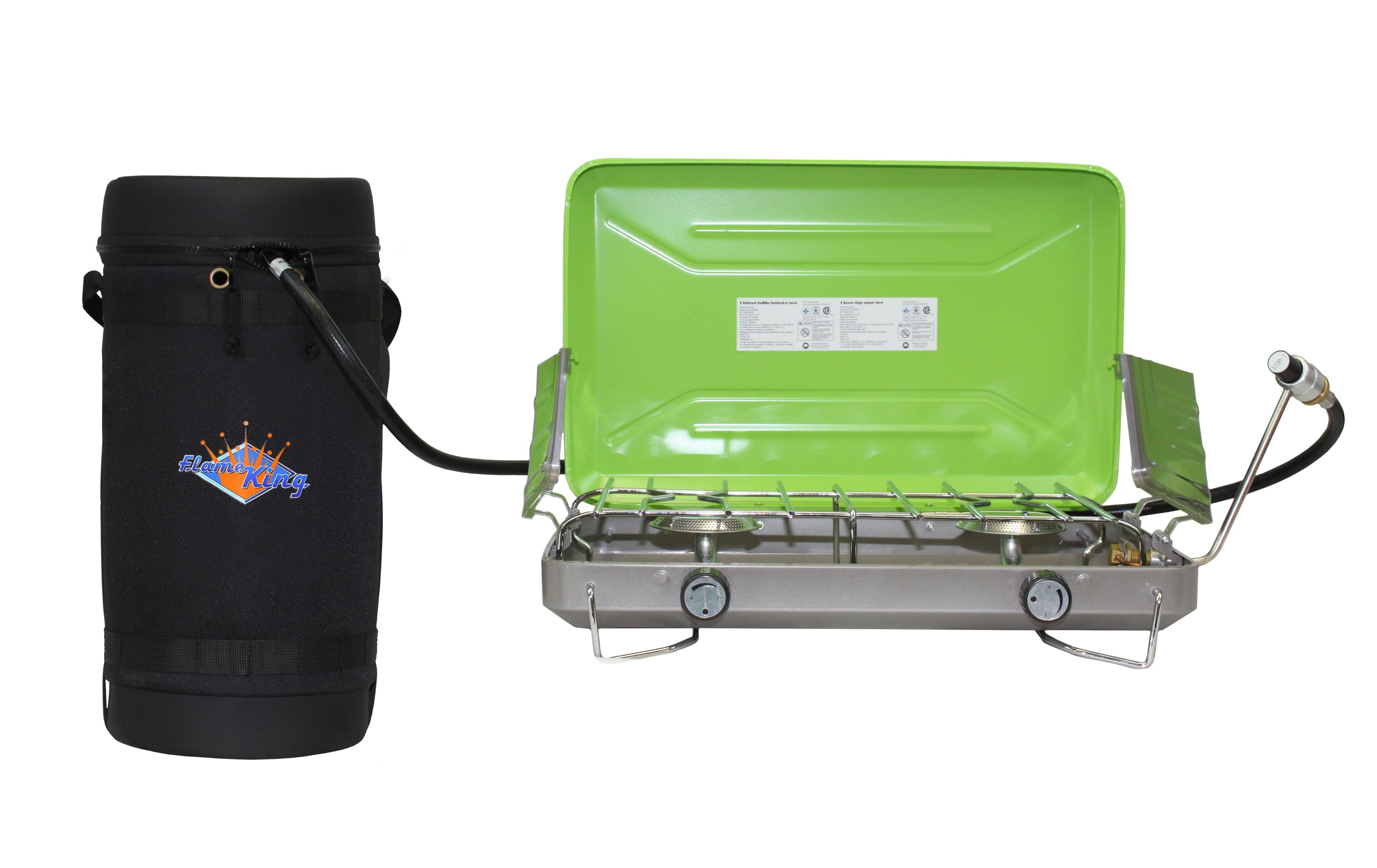 Flame King Propane Gas Hauler Kit 10lb Propane Tank, Adapter Hose and Insulated Protective Carry Case - We The Collective
