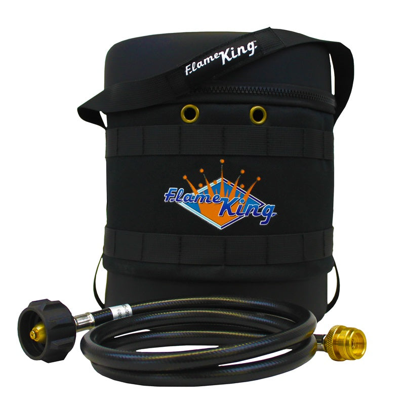 Flame King Propane Gas Hauler Kit-Insulated Protective Carry Case for 3lb Propane Tank plus Adapter Hose - We The Collective