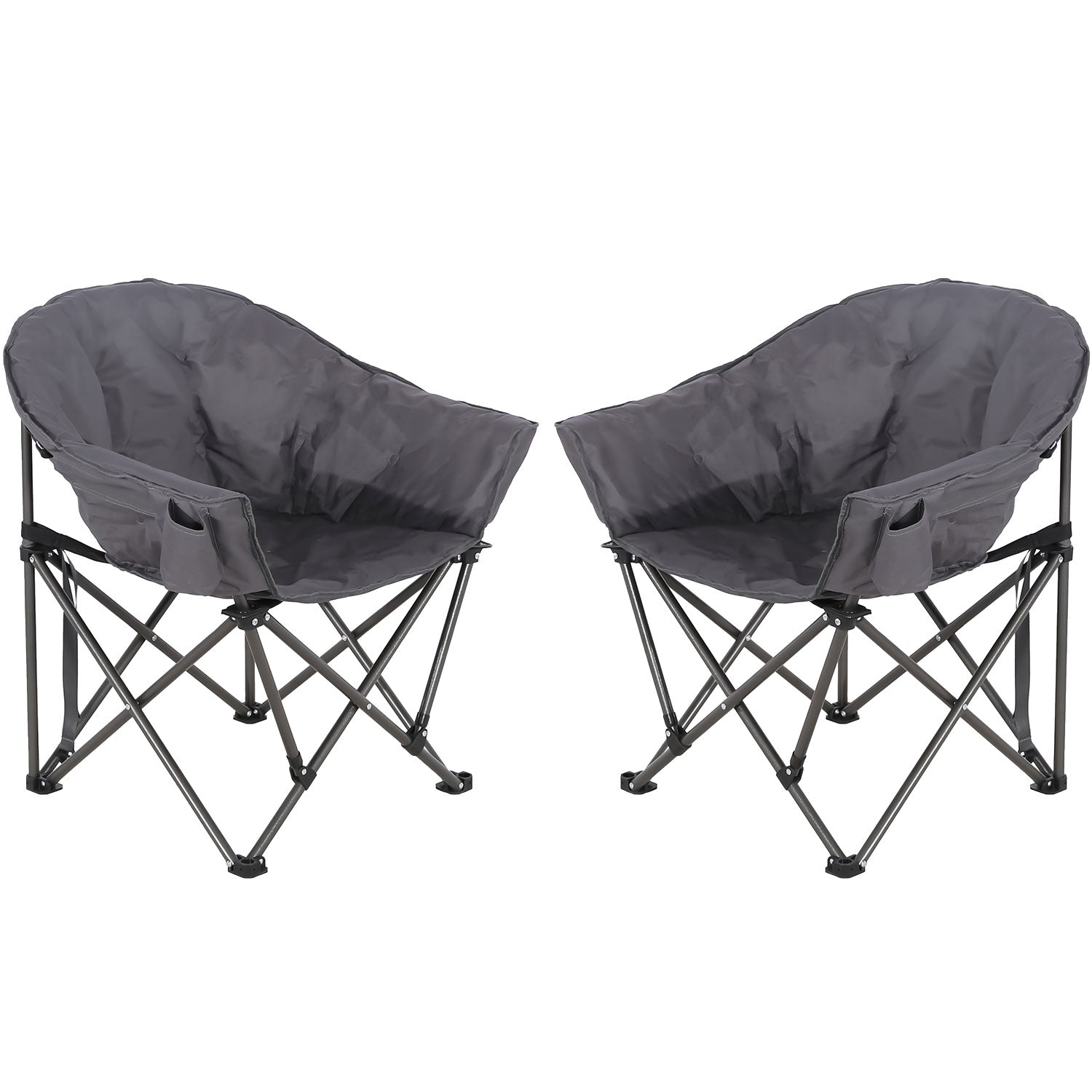 Ainfox 2PCS Oversized Camping Chair Folding Chair Camp Chair for Outdoor, Adults, Men and Women