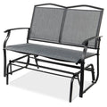 2 Seater Mesh Patio Loveseat Swing Glider Rocker with Armrests in Grey - OVERLANDERS Outfitter