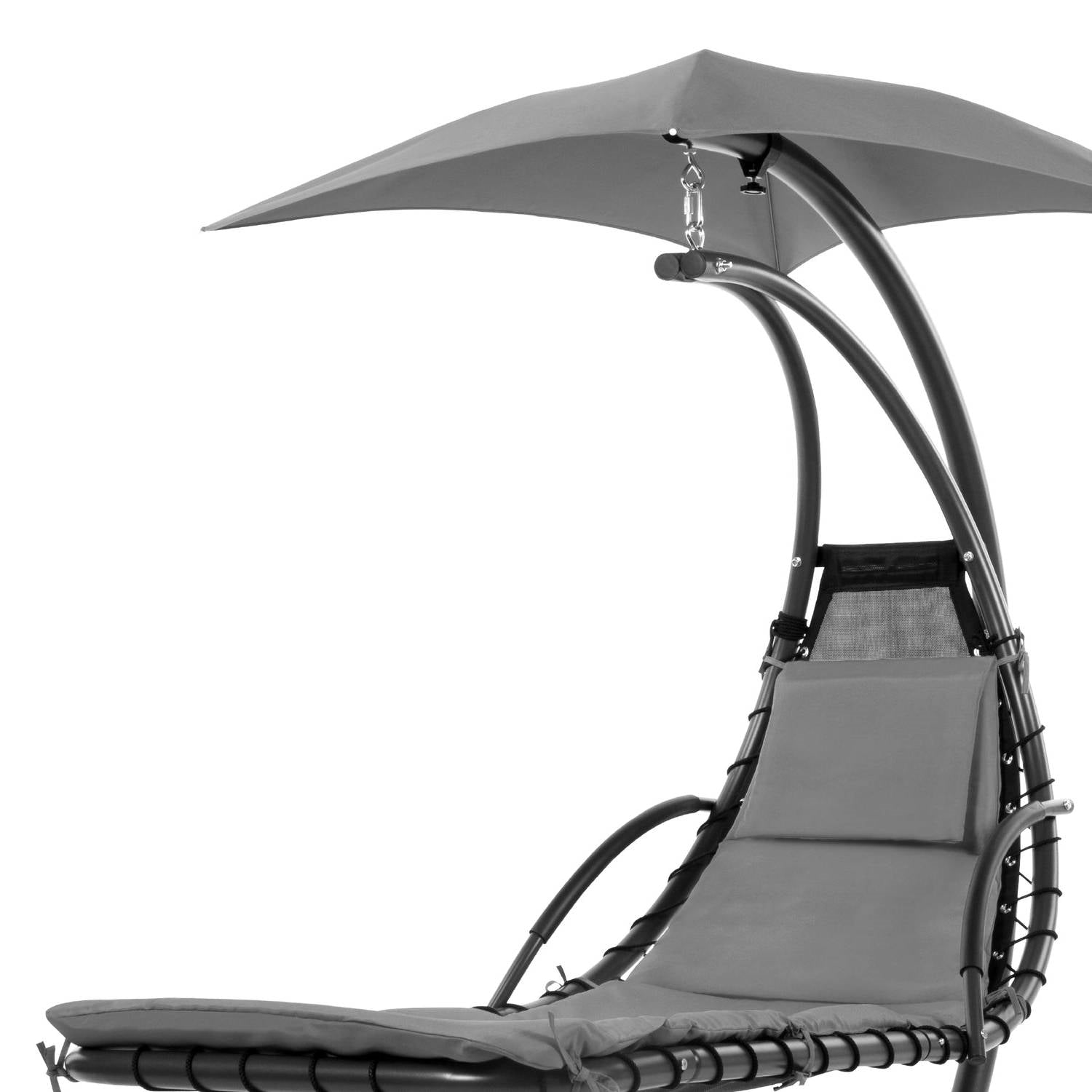 Grey Single Person Sturdy Modern Chaise Lounger Hammock Chair Porch Swing - OVERLANDERS Outfitter