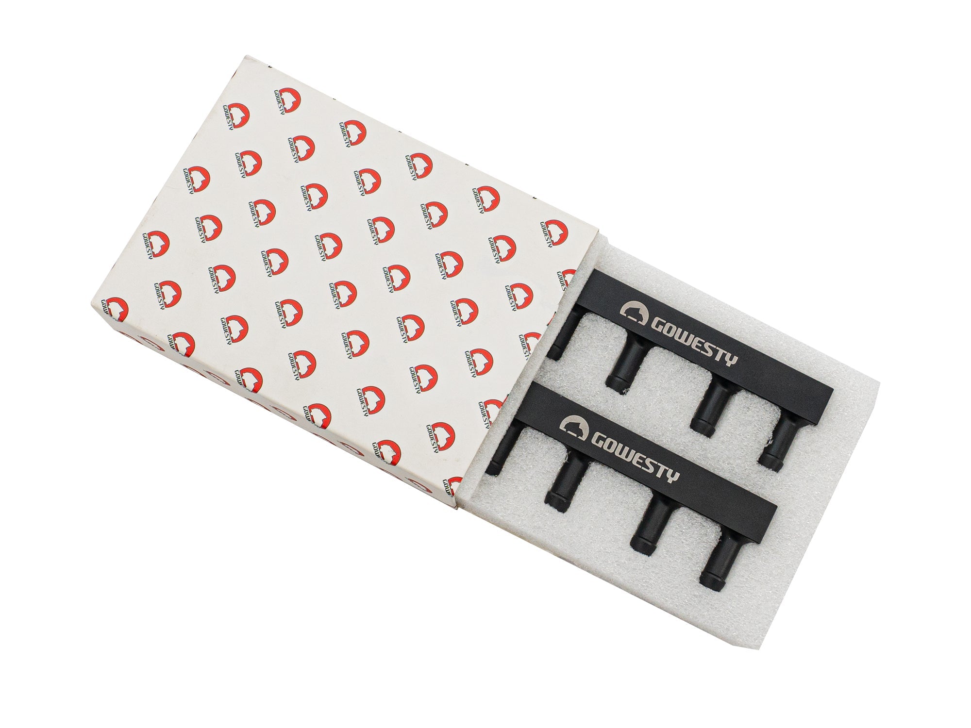 GoWesty aluminum fuel rail set with packaging, designed for enhanced fuel delivery in supporting vehicle models.