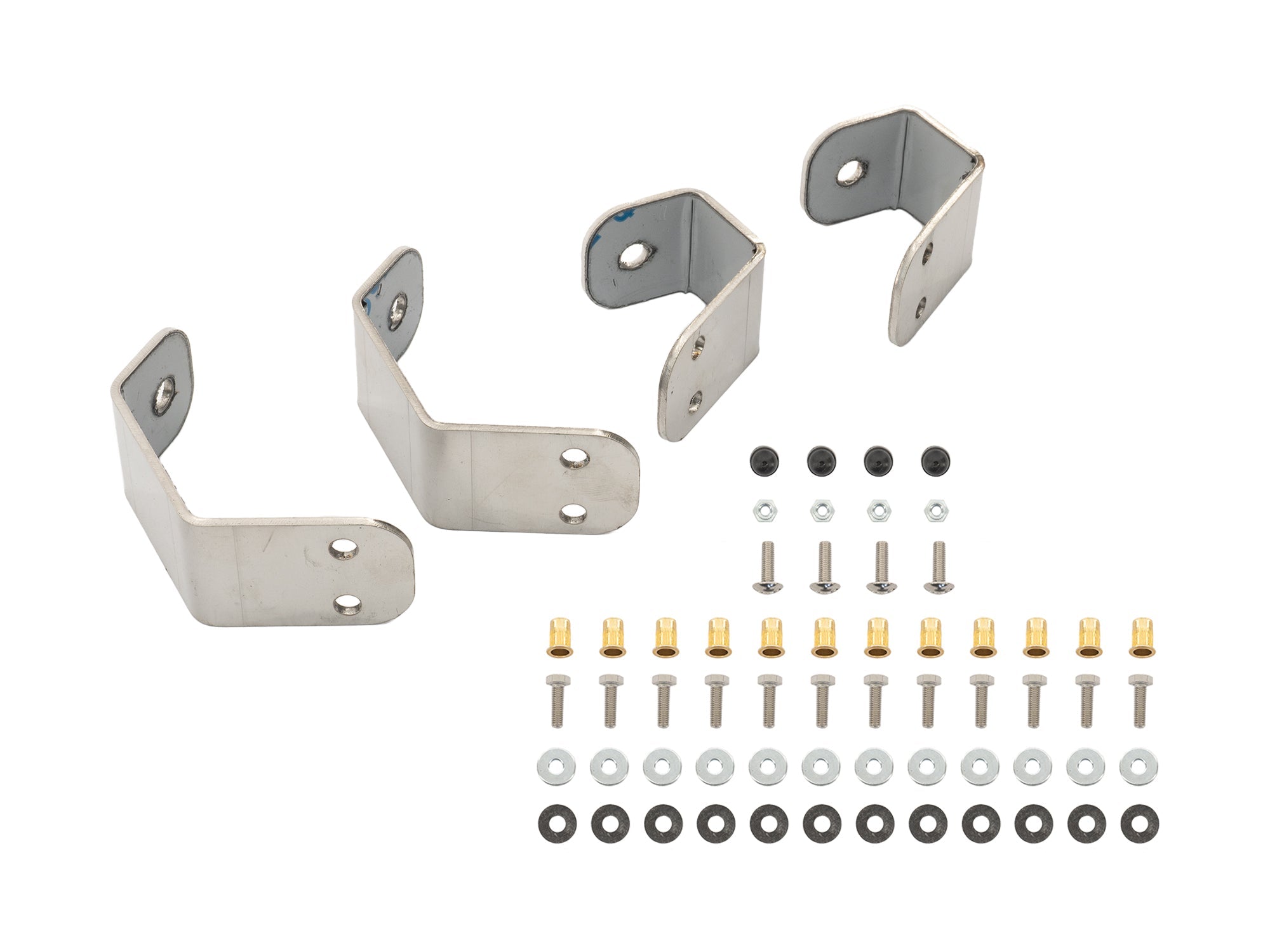 GoWesty Vanagon luggage rack bracket kit showing metal brackets and mounting hardware on a white background.