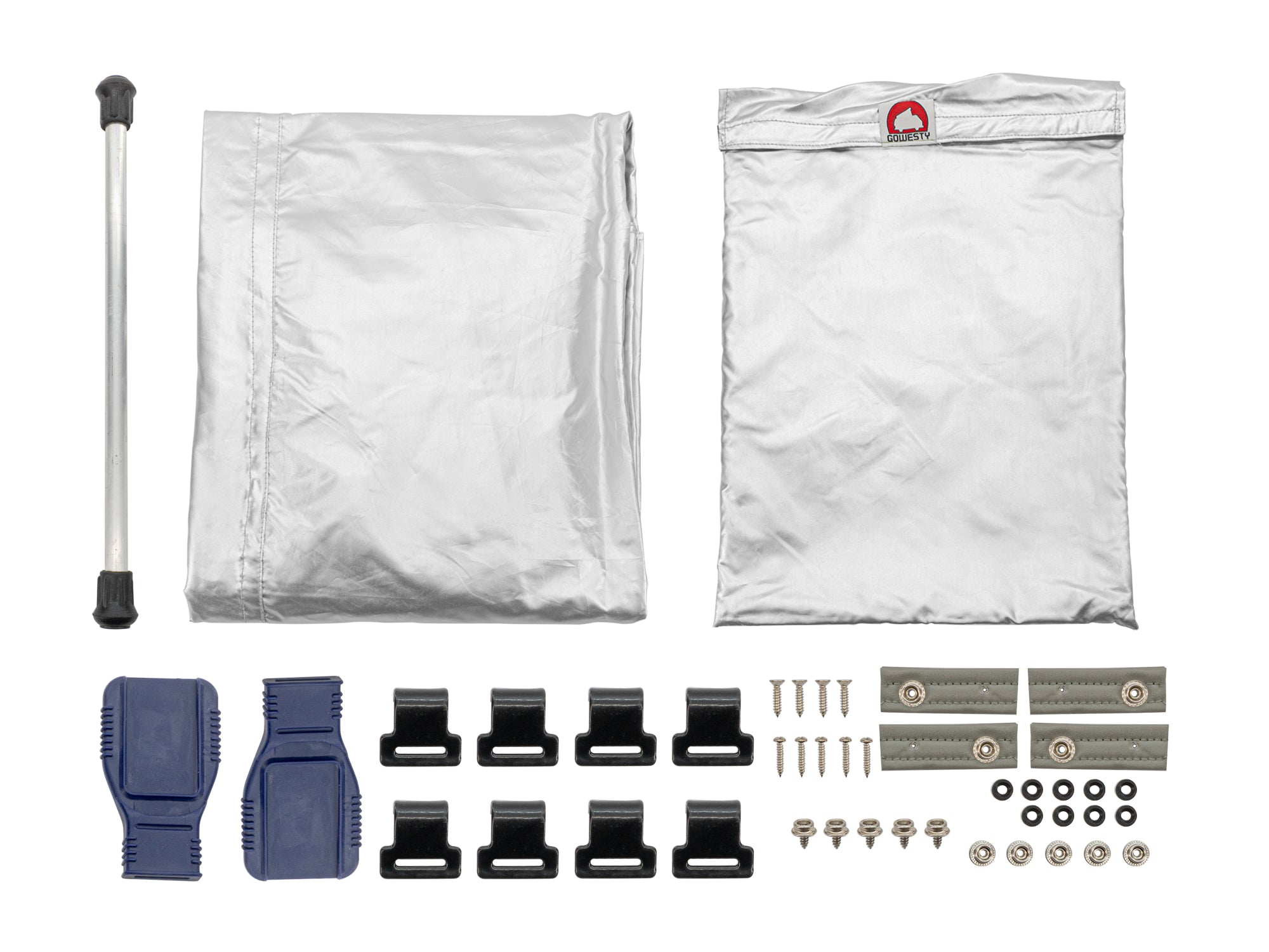 GoWesty Weather-Stopper Pop-Top Fly for Vanagon, durable rainfly with windows and zippers for weather protection and ventilation.