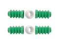 GoWesty Vanagon shift rod bushing and boot bundle with Teflon and DuroGreen material, showing close-up of bushings and boot assembly.