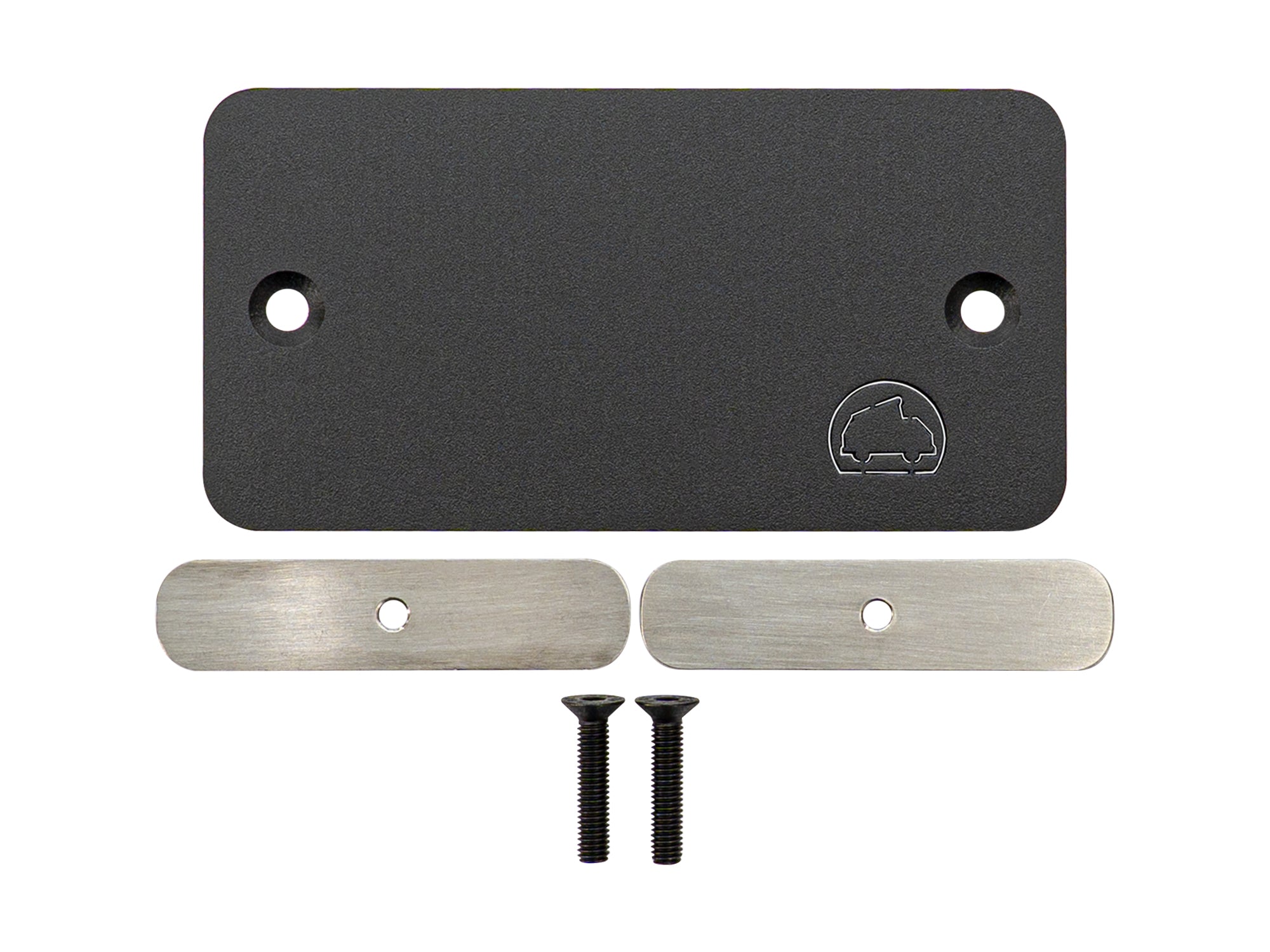 GoWesty Vanagon Ashtray Delete Kit front version, showing the streamlined, black plastic component designed for clean interior look.