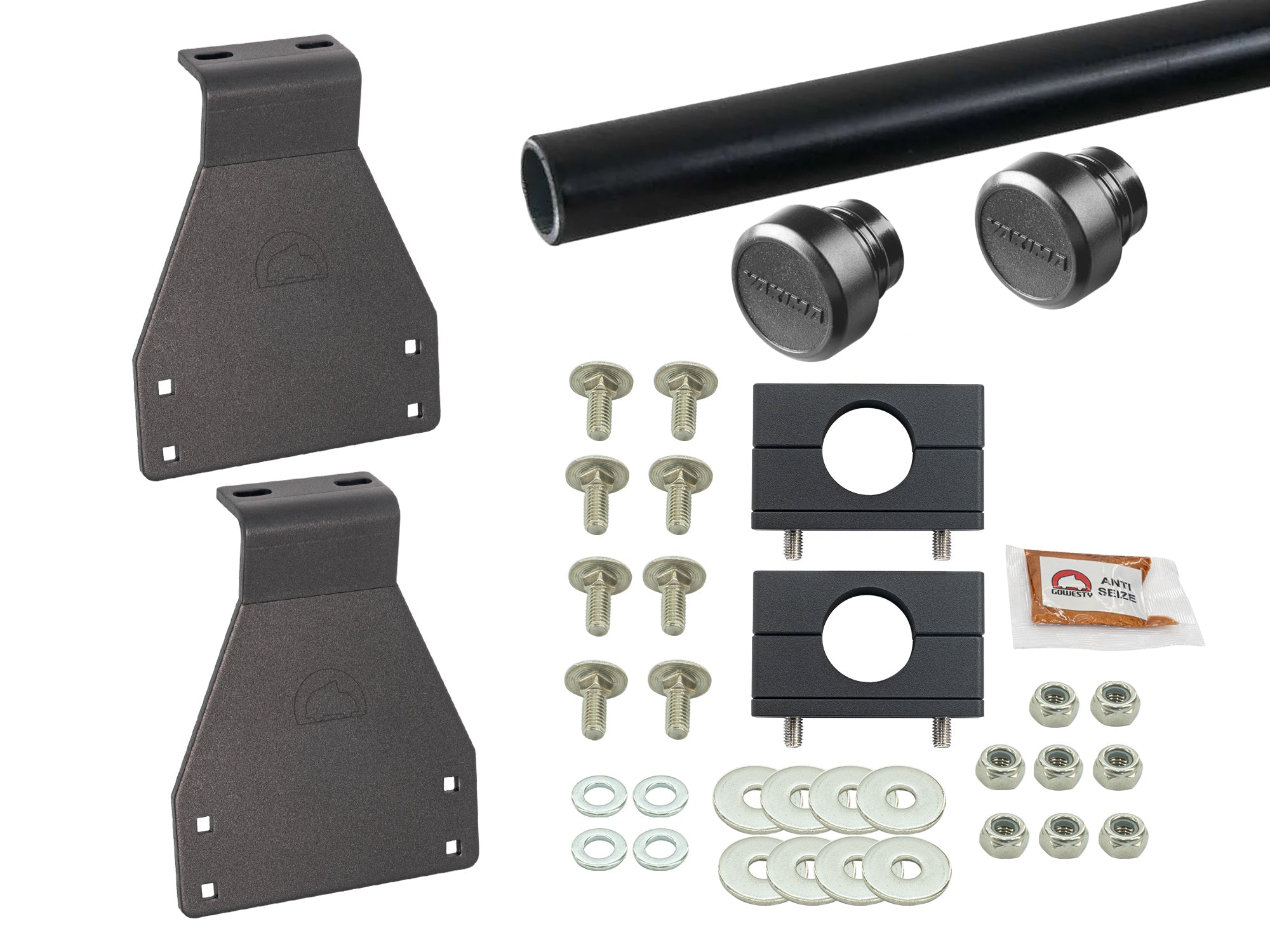 GoWesty bolt-on roof rack bundle for Vanagon Westfalia with bars and brackets, exterior vehicle accessory for roof mounting.