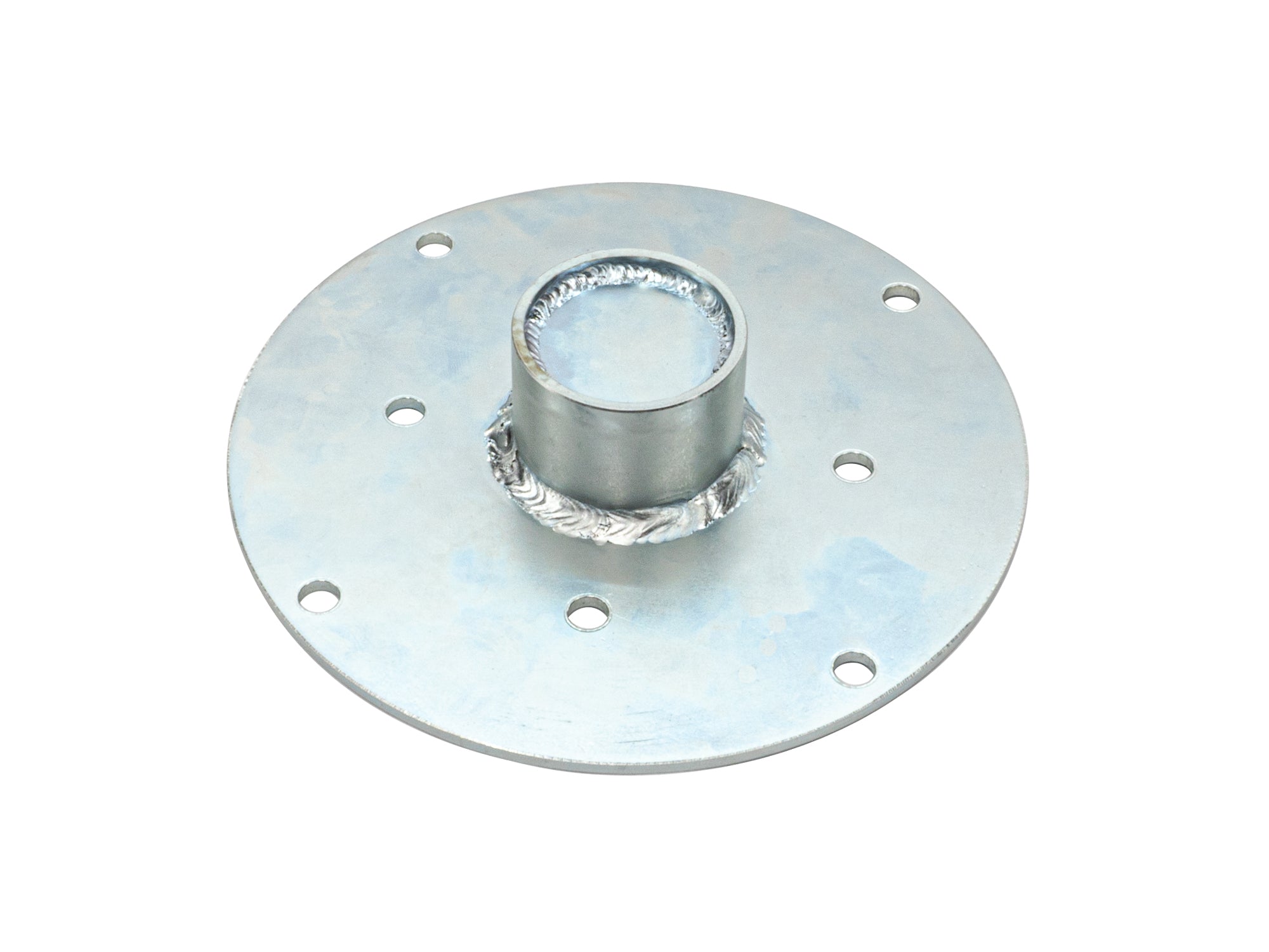 GoWesty spring plate for Vanagon trailing arm, showcasing the mechanical part with detailed metal components.