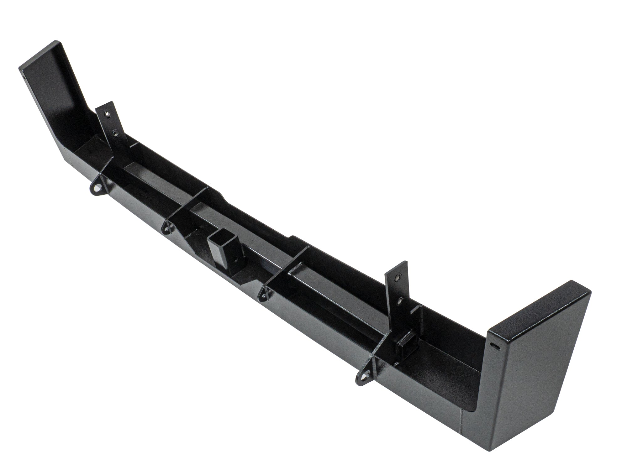 GoWesty steel rear bumper with hitch for 1980-91 Vanagon, durable replacement part with integrated hitch receiver.