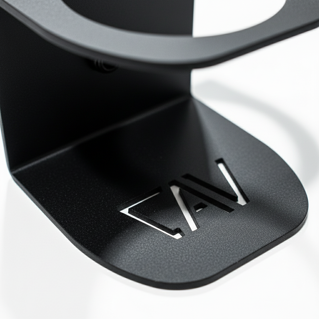 Magnetic solo cupholder from Canyon Adventure Vans, made in Utah, attached to a vehicle interior for secure beverage holding