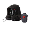 GrandTrunk hooded travel neck pillow in a relaxed position, showcasing its soft fabric and ergonomic design for comfort.