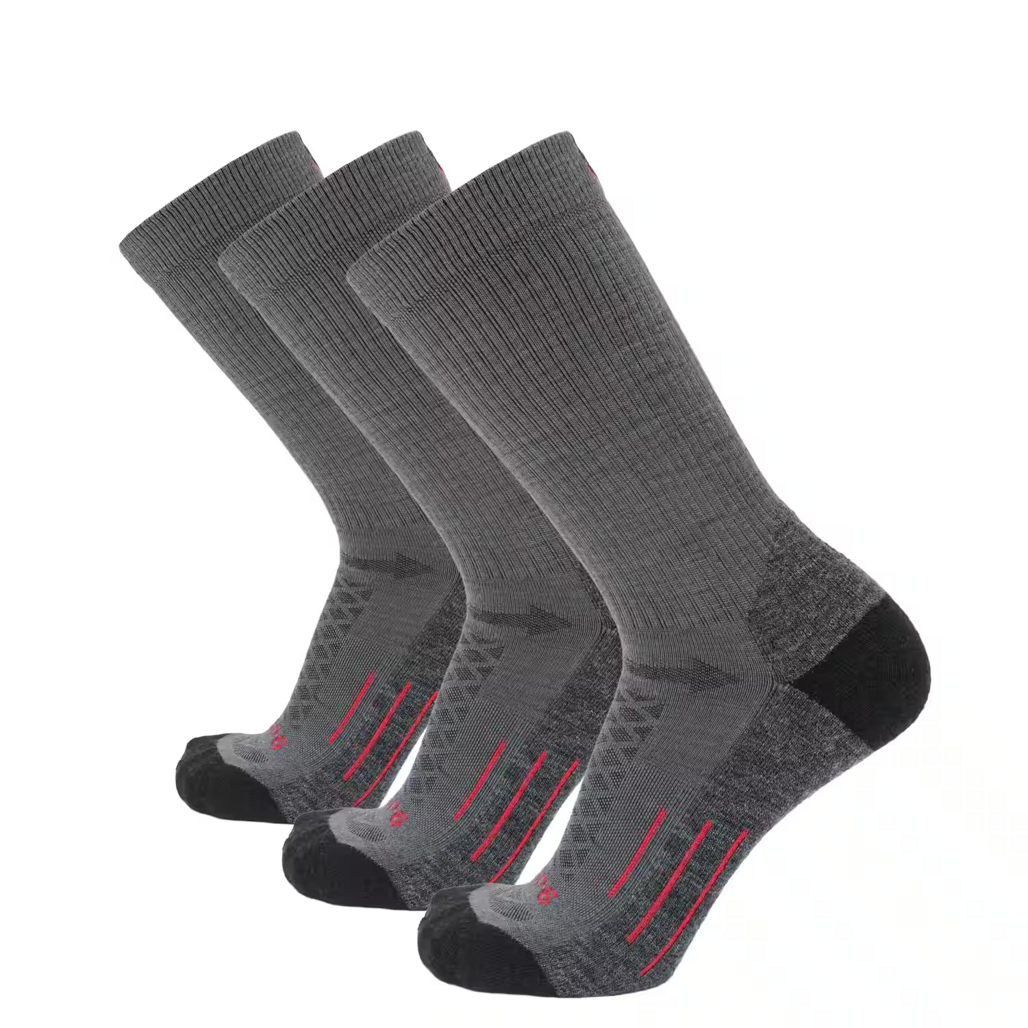 3 Pack Graphite - Hike Crew Midweight Merino Wool Sock - OVERLANDERS Outfitter