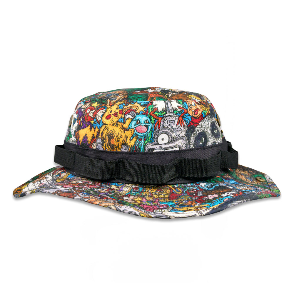 Vincent Gordon Cartoon Gumbo boonie hat by Grassroots California with colorful, playful design and wide brim for outdoor wear.