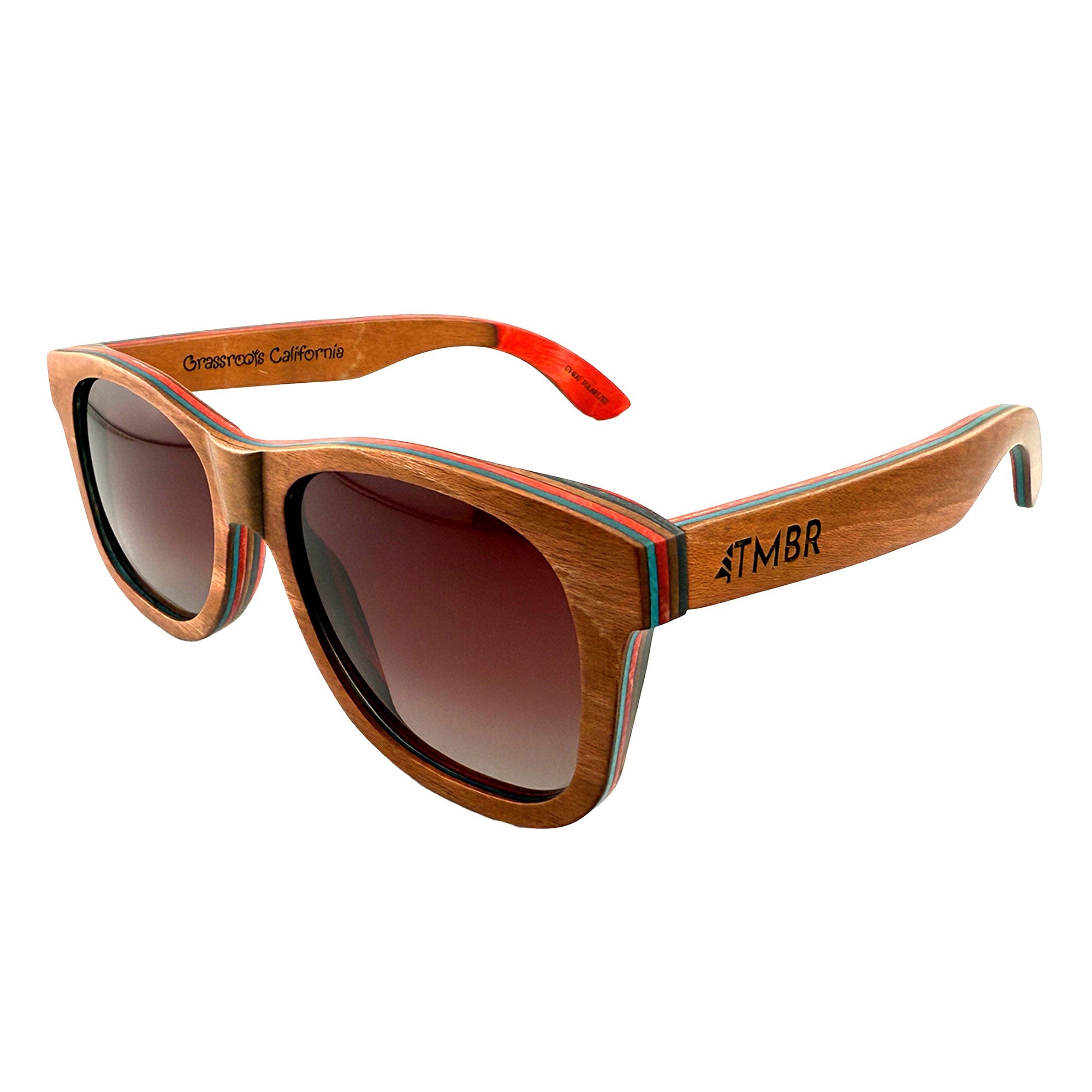 Grassroots California TMBR Jerry Garcia The Traveler sunglasses with rose-tinted lenses, natural frame, accessory for music fans