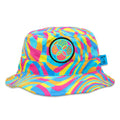 Reversible bucket hat by Grassroots California featuring vibrant hyperpop design and bold colors.