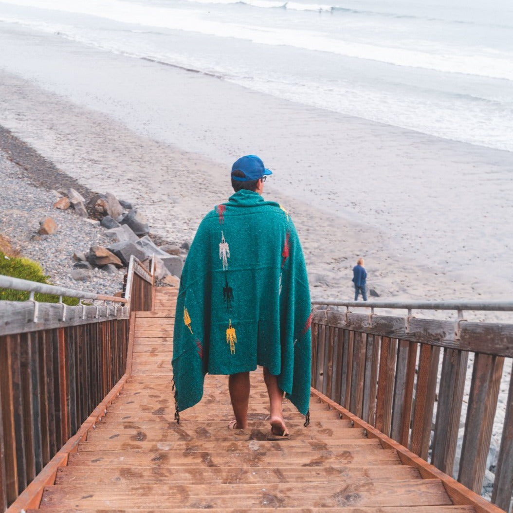 Turquoise Green Baja Thunderbird Blanket - OVERLANDERS Outfitter
