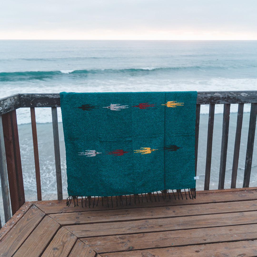 Turquoise Green Baja Thunderbird Blanket - OVERLANDERS Outfitter
