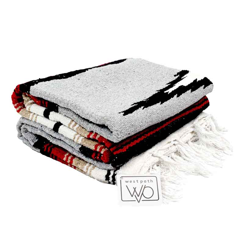 Grey Baja Mexican Diamond Yoga Blanket - OVERLANDERS Outfitter
