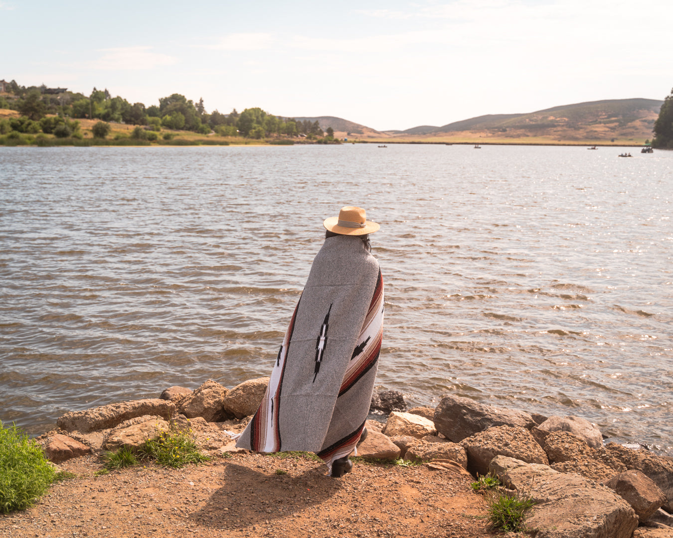 Grey Baja Mexican Diamond Yoga Blanket - OVERLANDERS Outfitter