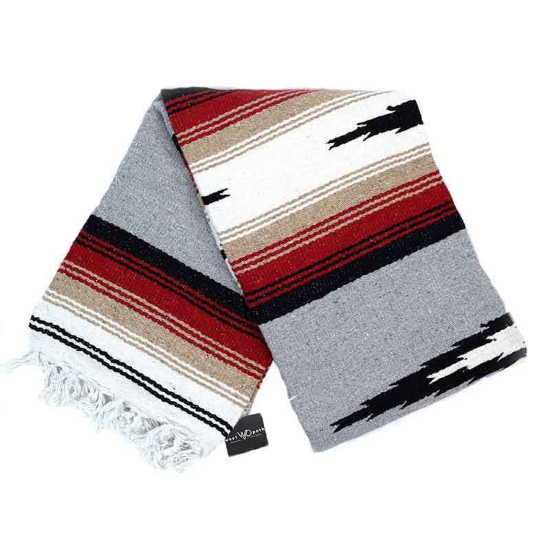 Grey Baja Mexican Diamond Yoga Blanket - OVERLANDERS Outfitter