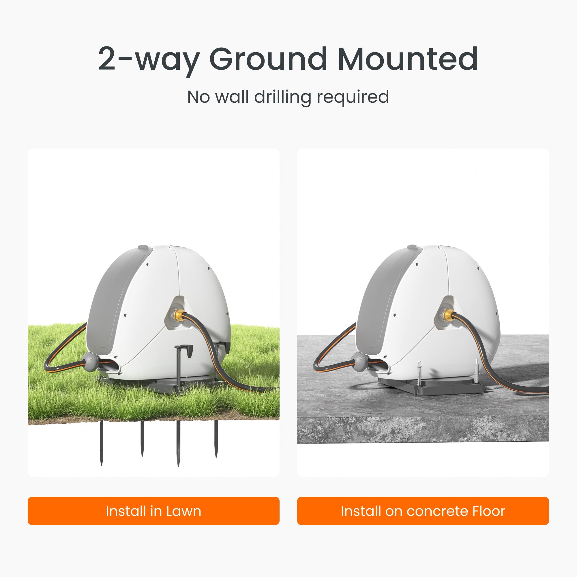 Ground-Mounted Retractable Hose Reel 82ft-130ft - OVERLANDERS Outfitter