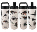 White 20 oz. Flies hot/cold beverage bottle by Cognito Brands, Inc., featuring a playful fly design on a sleek white background.