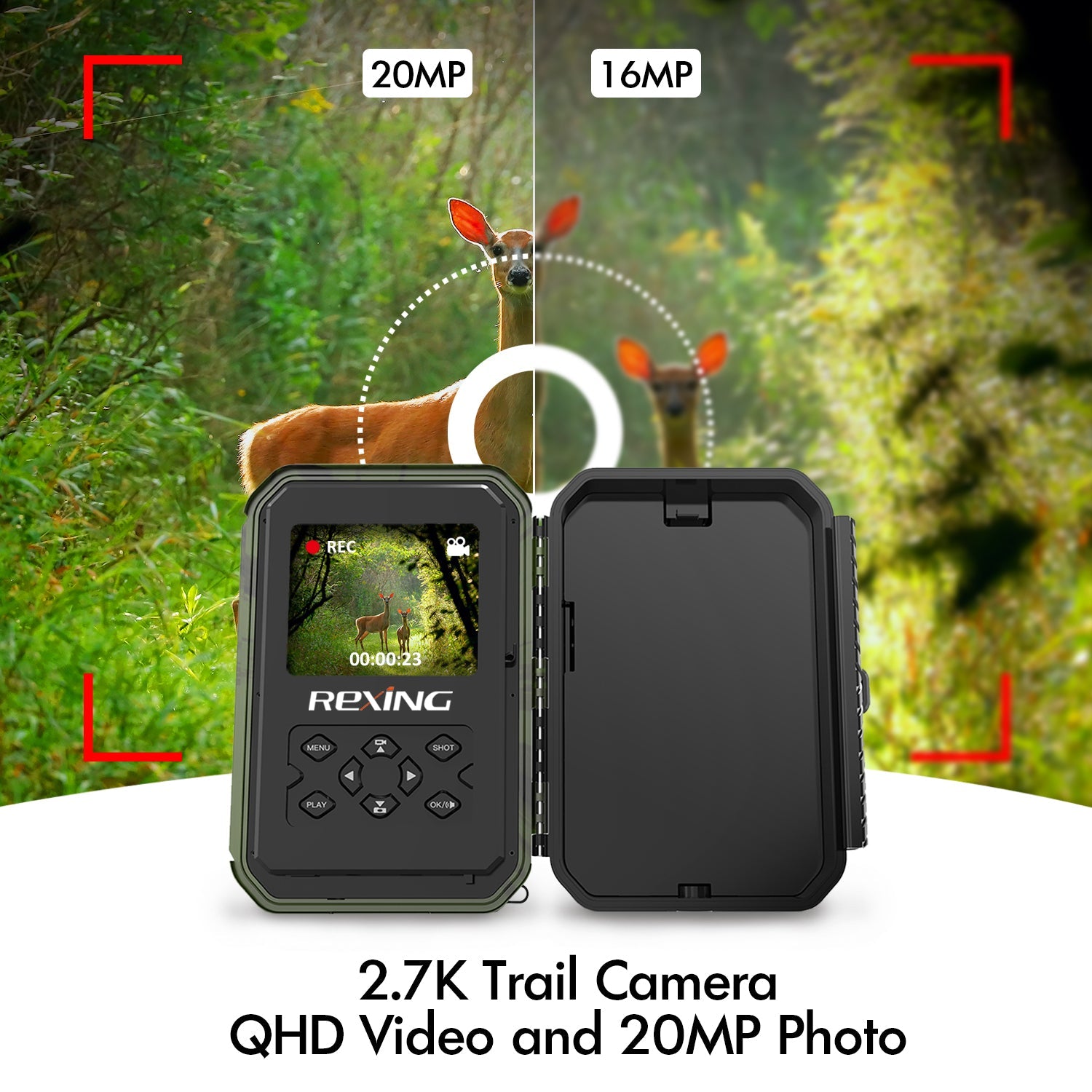 Rexing H3 Electronic Animal Caller Trail Cam 2.7K Video + 20MP Photo - OVERLANDERS Outfitter
