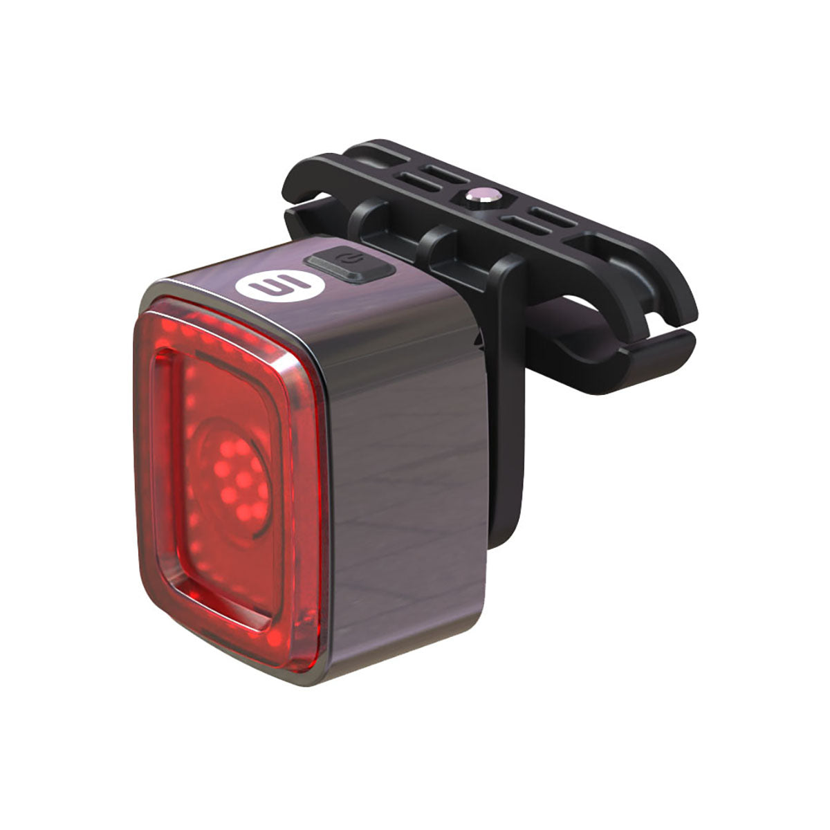 ZEITBIKE Vision Pro bicycle tail light mounted on a bicycle, showcasing its sleek design and bright LED lighting for safety.