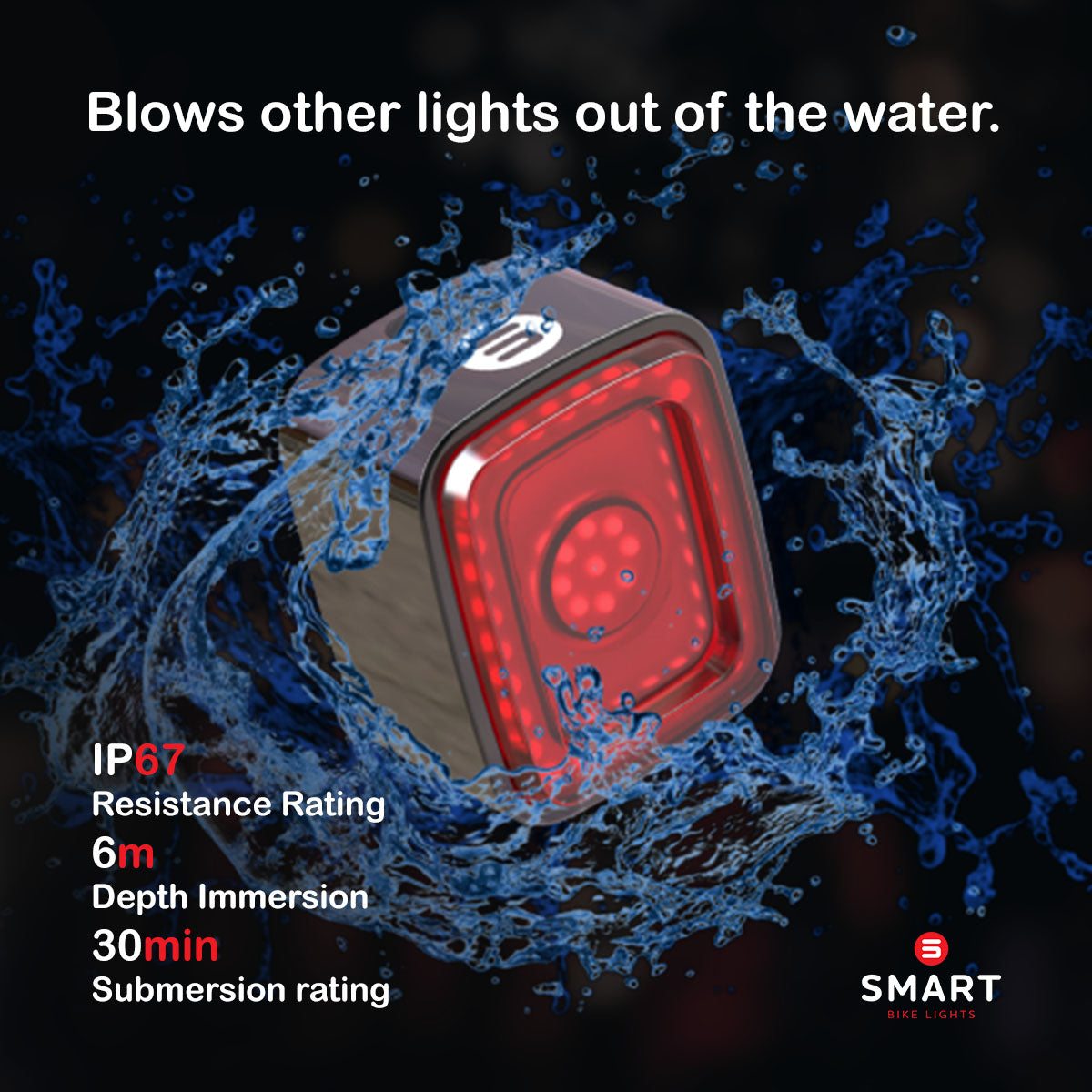 ZEITBIKE Vision Pro bicycle tail light mounted on a bike, showcasing its compact design and bright LED illumination for safety.