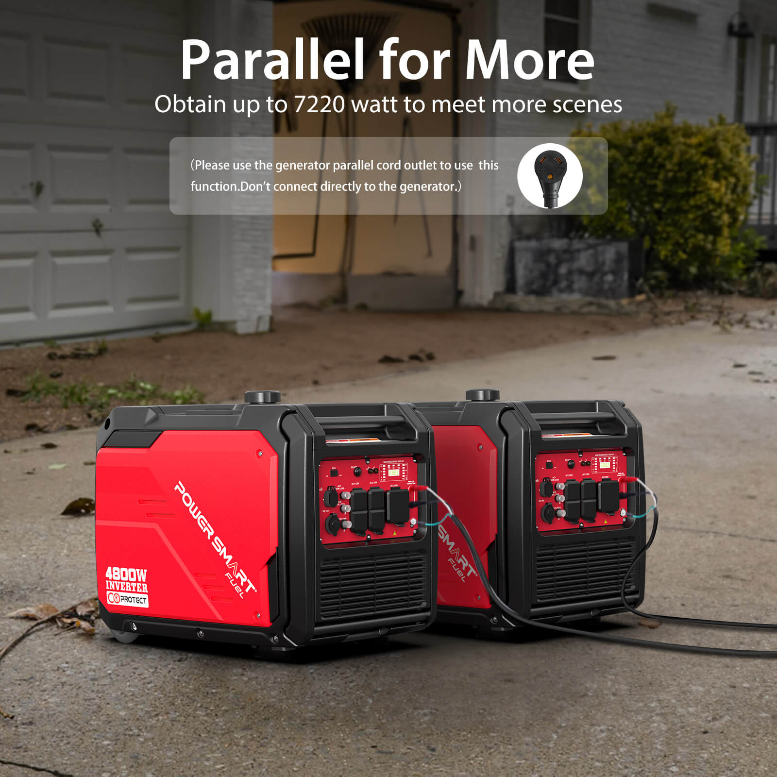 4800W Inverter Generator w/ Wheels Handle Kit & CO Alert HB5046C - OVERLANDERS Outfitter